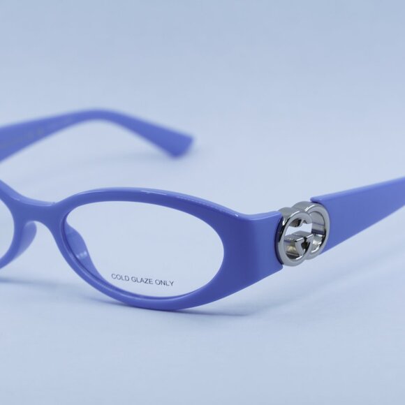 🕶️ New Gucci GG1693O 003 Eyeglasses - Violet with Silver Frame - Picture 4 of 11